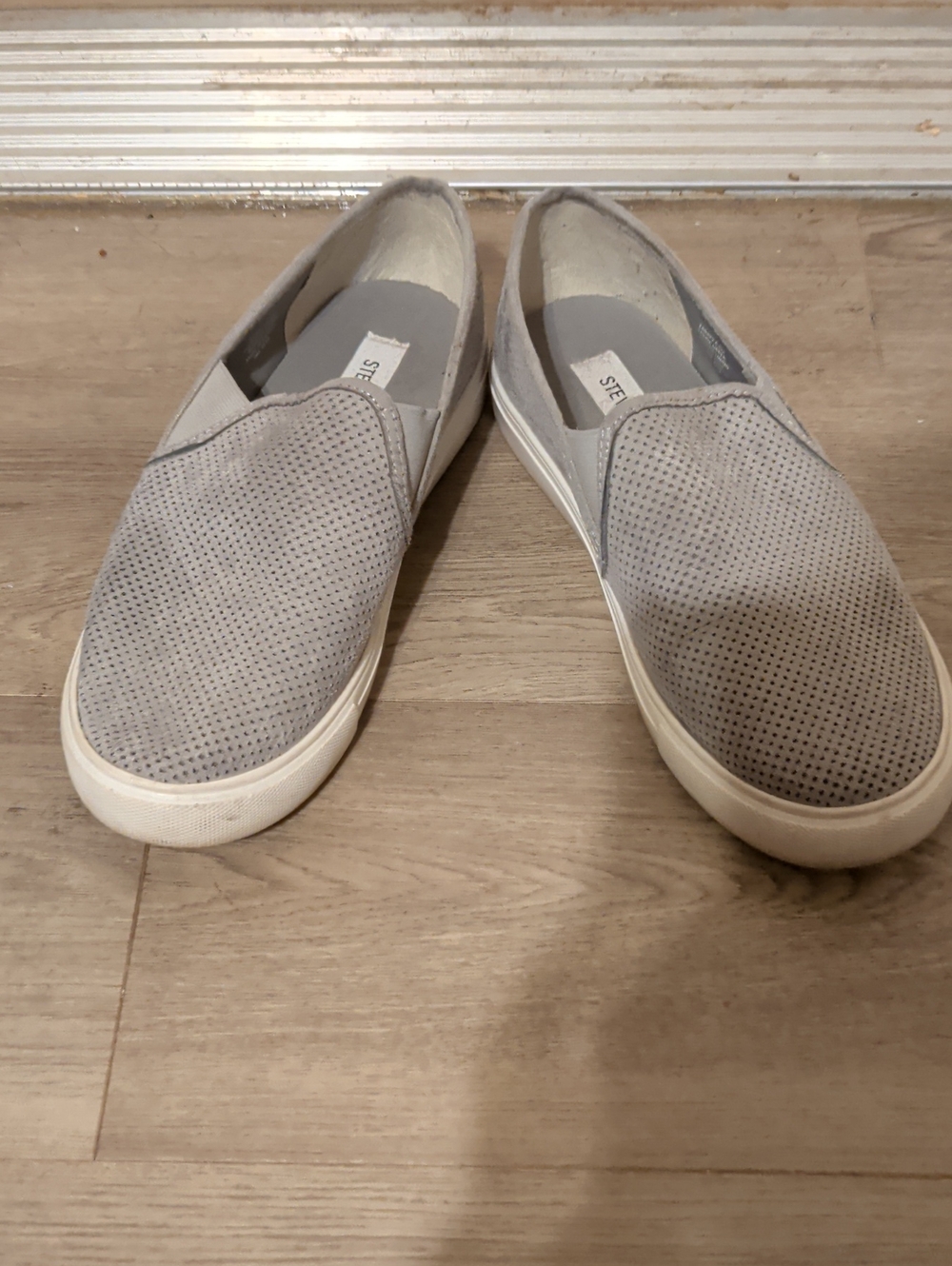 Steve Madden Light Gray Perforated Slip-On Sneakers